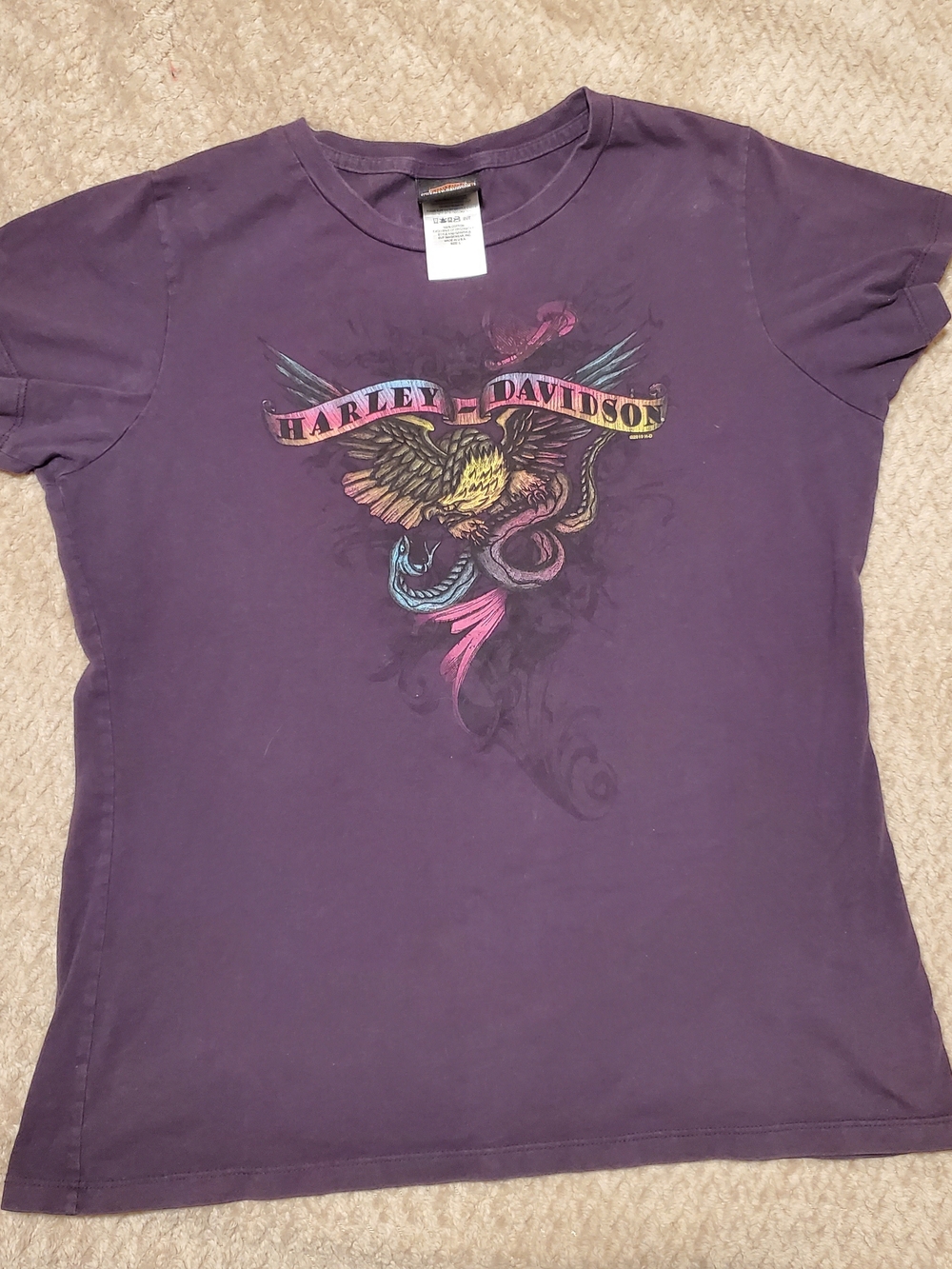 Harley-Davidson Women's Purple Graphic Eagle Tee